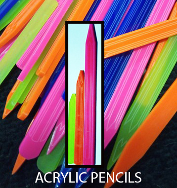 Pencils,Acrylic set 3,Assorted colours